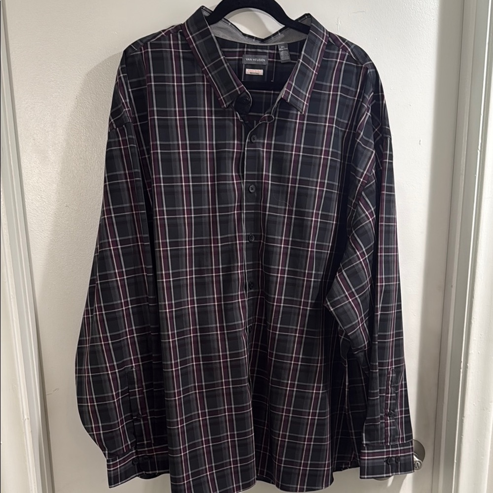 Van Heusen Black and Pink Checkered Shirt